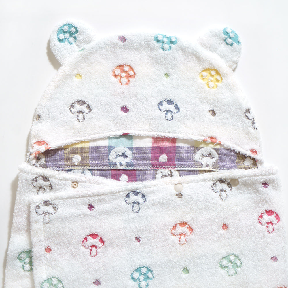 バスポンチョ＆チャームハンカチ シャンピニオン ギフトセット / 名入れ刺繍可