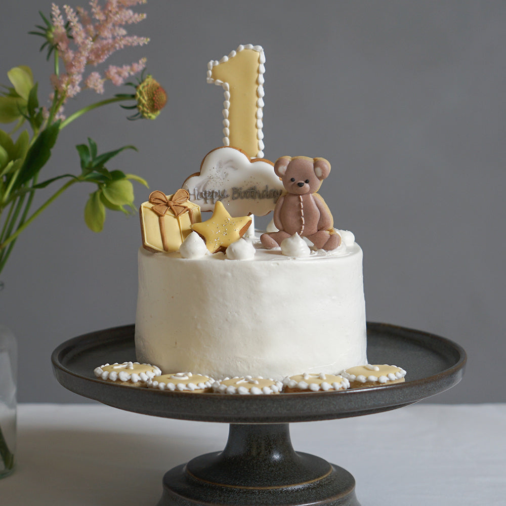 ファーストバースデーケーキ単品　ホワイト◎　/ 誕生日 ハーフバースデー
