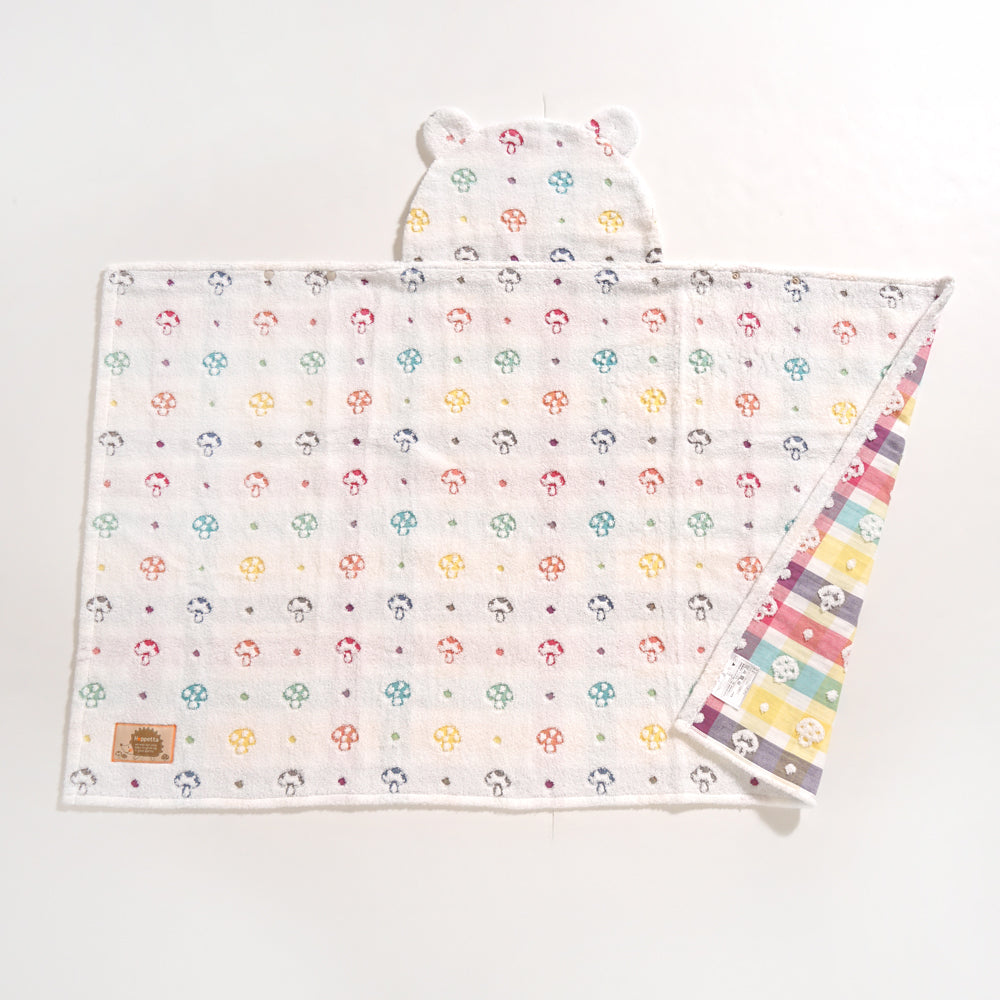 バスポンチョ＆チャームハンカチ シャンピニオン ギフトセット / 名入れ刺繍可