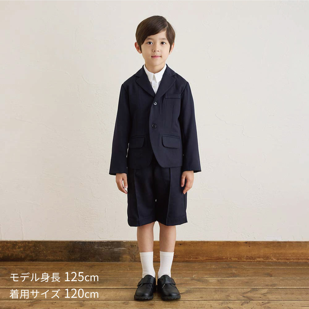 お受験服 ピンタックハーフパンツ ネイビー 100cm・110cm・120cm