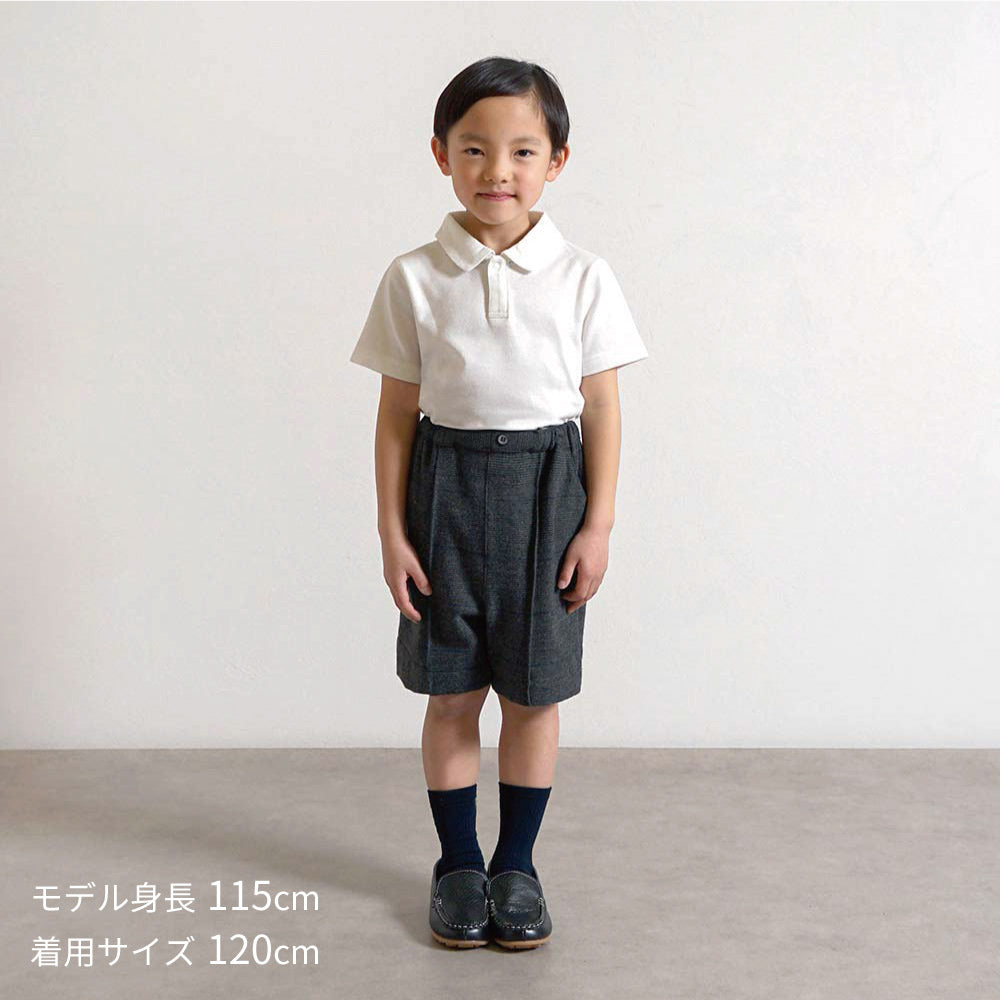 お受験 男の子 3点セット (ベスト・半袖ポロシャツ・ハーフパンツ）グレー 90・100・110・120cm