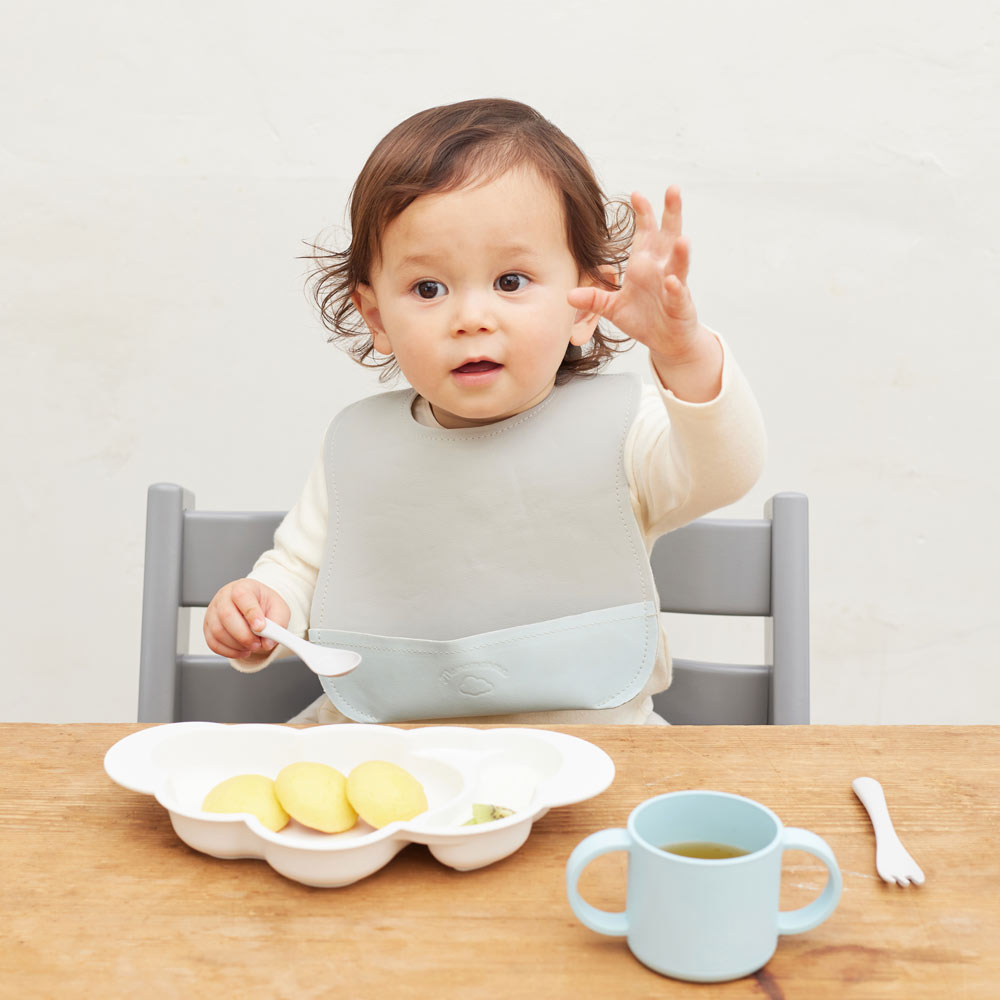 mamamanma(マママンマ)＆マロービブ　お食事2点セット　ブルー / 離乳食食器