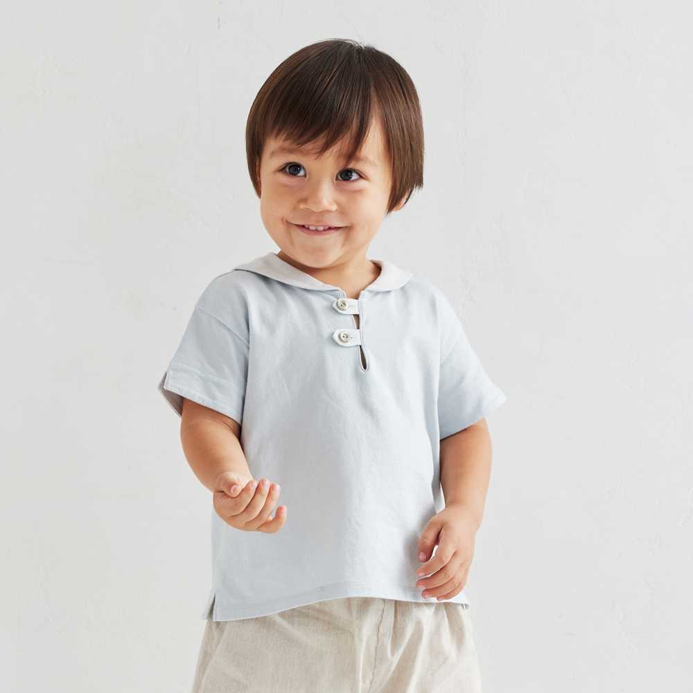 セーラー配色 Tシャツ　ホワイト　80cm・90cm・100cm・110cm
