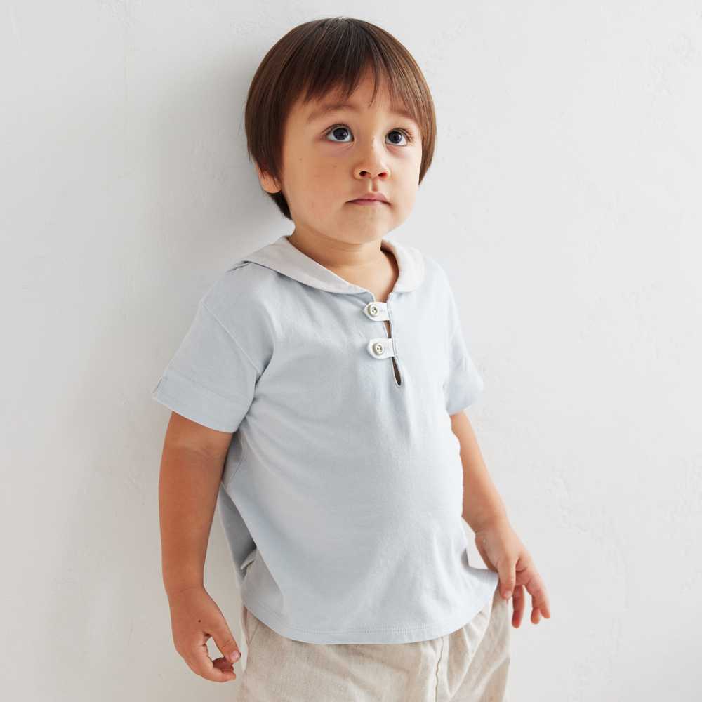 セーラー配色 Tシャツ　ホワイト　80cm・90cm・100cm・110cm