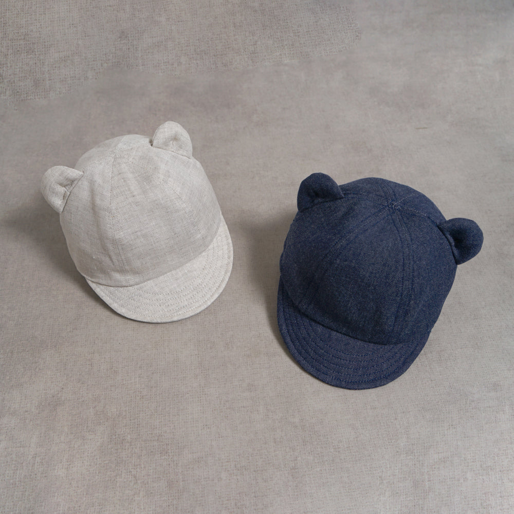 くま耳 キャップ ネイビー 頭囲44～48cm・頭囲48～52cm