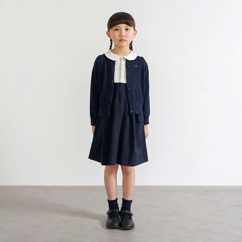 お受験 二つ折りソックス ネイビー 14-16・16-18・18-20cm