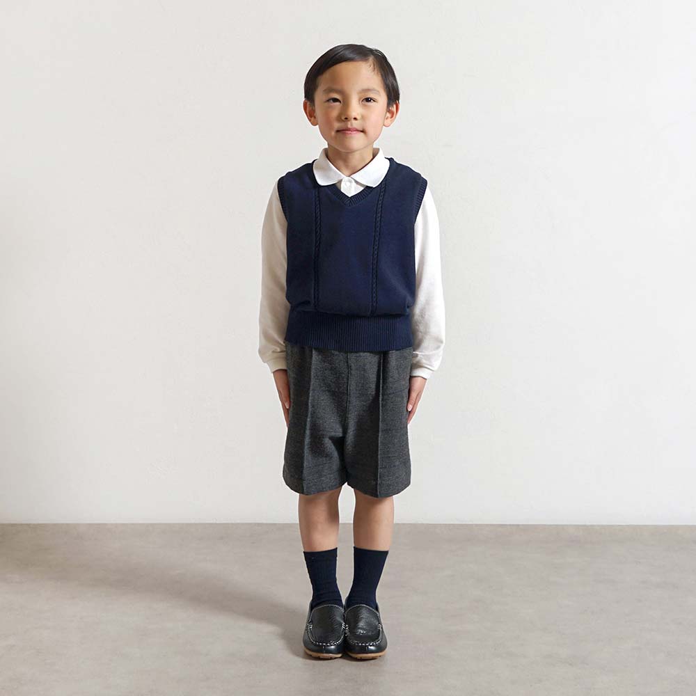 お受験　クルーソックス ネイビー 2足セット 14-16・16-18・18-20cm