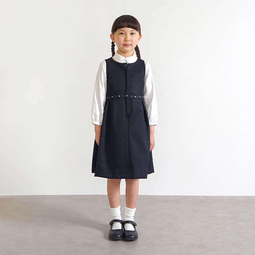 お受験服 ジャンパースカート ネイビー　刺繍入り　 100cm・110cm・120cm