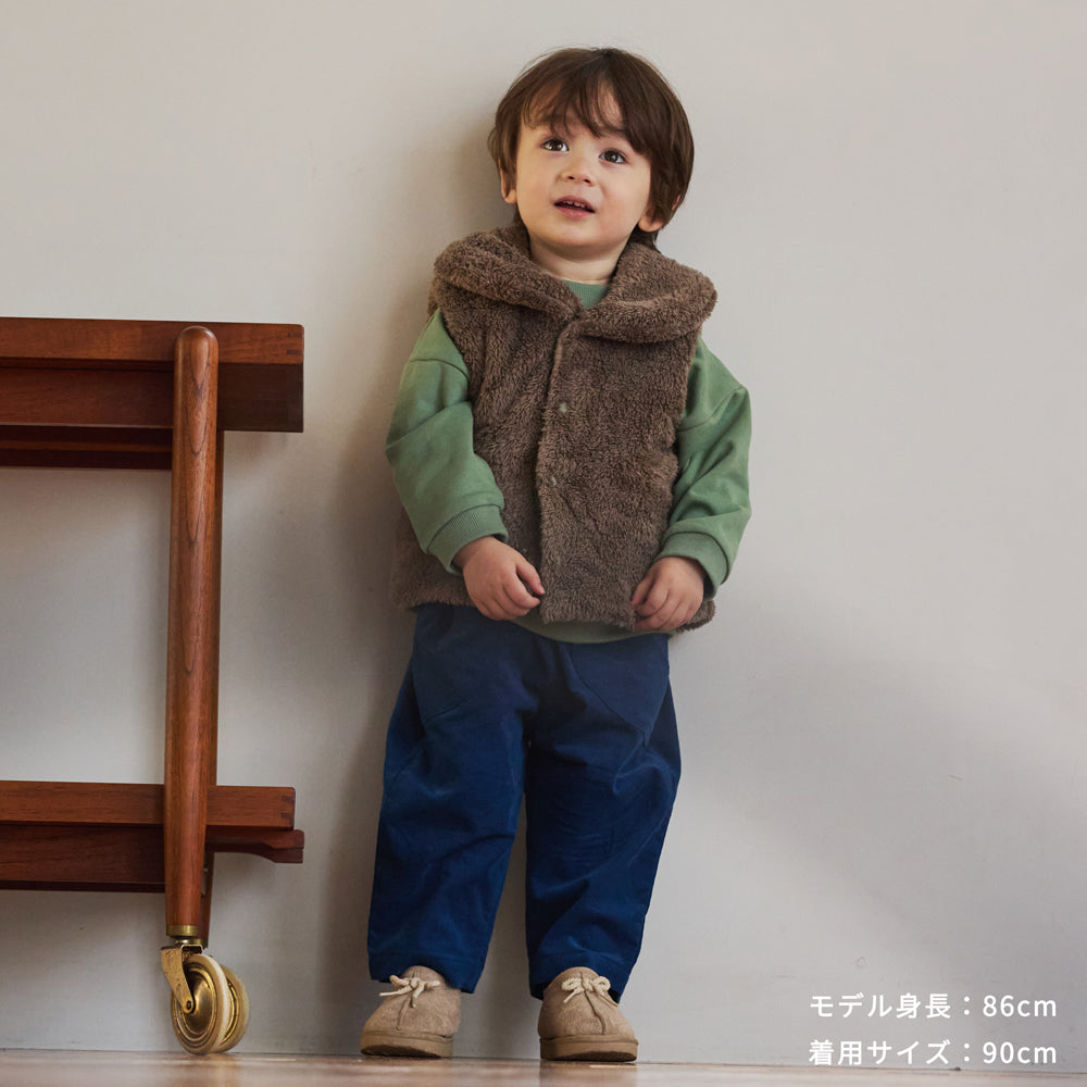 リバーシブルぽこぽこベスト アイボリー 70-90cm・90-110cm