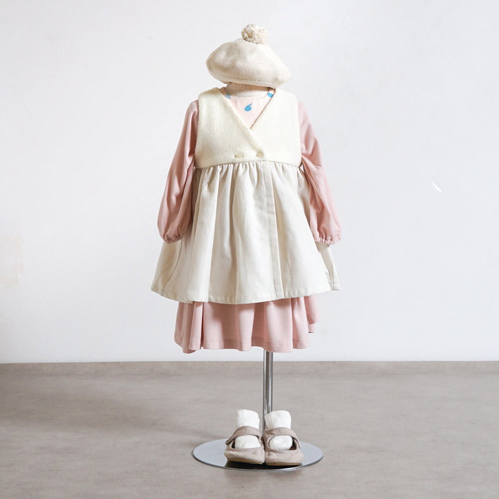 ボアエプロン エクリュ 70-90cm ・80-100cm / ワンピース