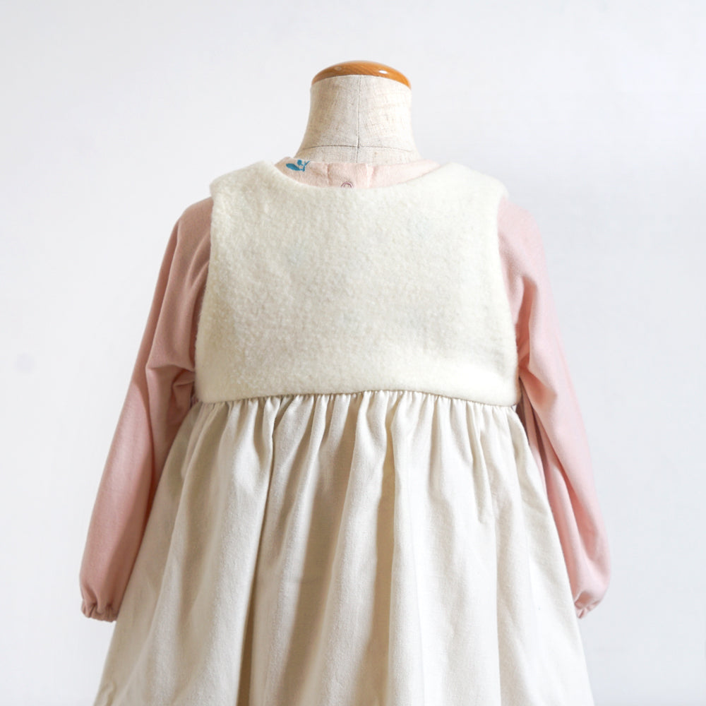 ボアエプロン エクリュ 70-90cm ・80-100cm / ワンピース