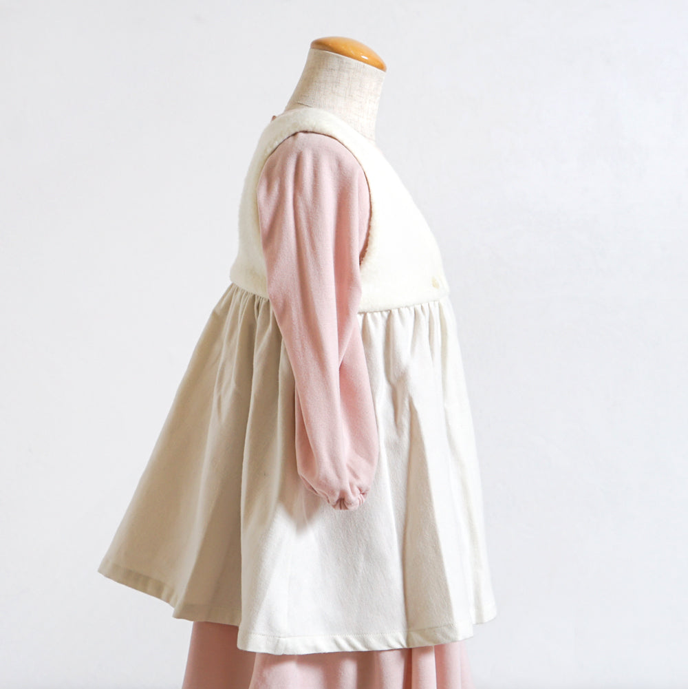ボアエプロン エクリュ 70-90cm ・80-100cm / ワンピース