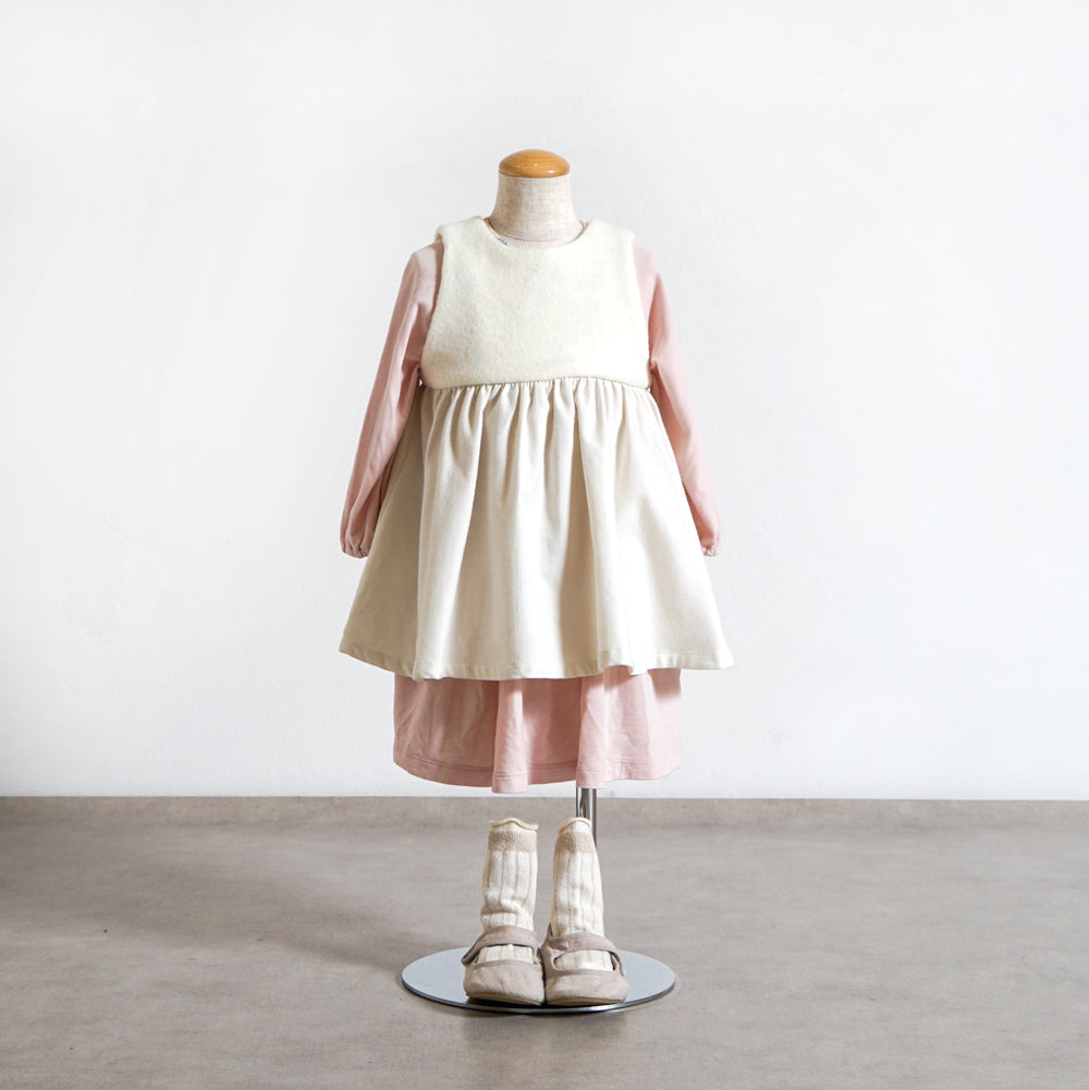 ボアエプロン エクリュ 70-90cm ・80-100cm / ワンピース