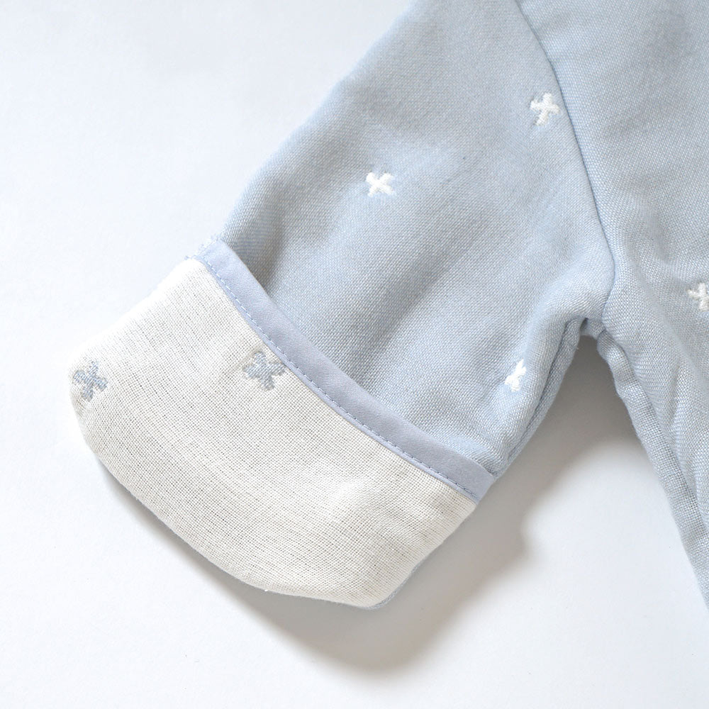 6wayスリーパーmini パウダーブルー ふくふくガーゼ(6重ガーゼ)   / 名入れ刺繍可