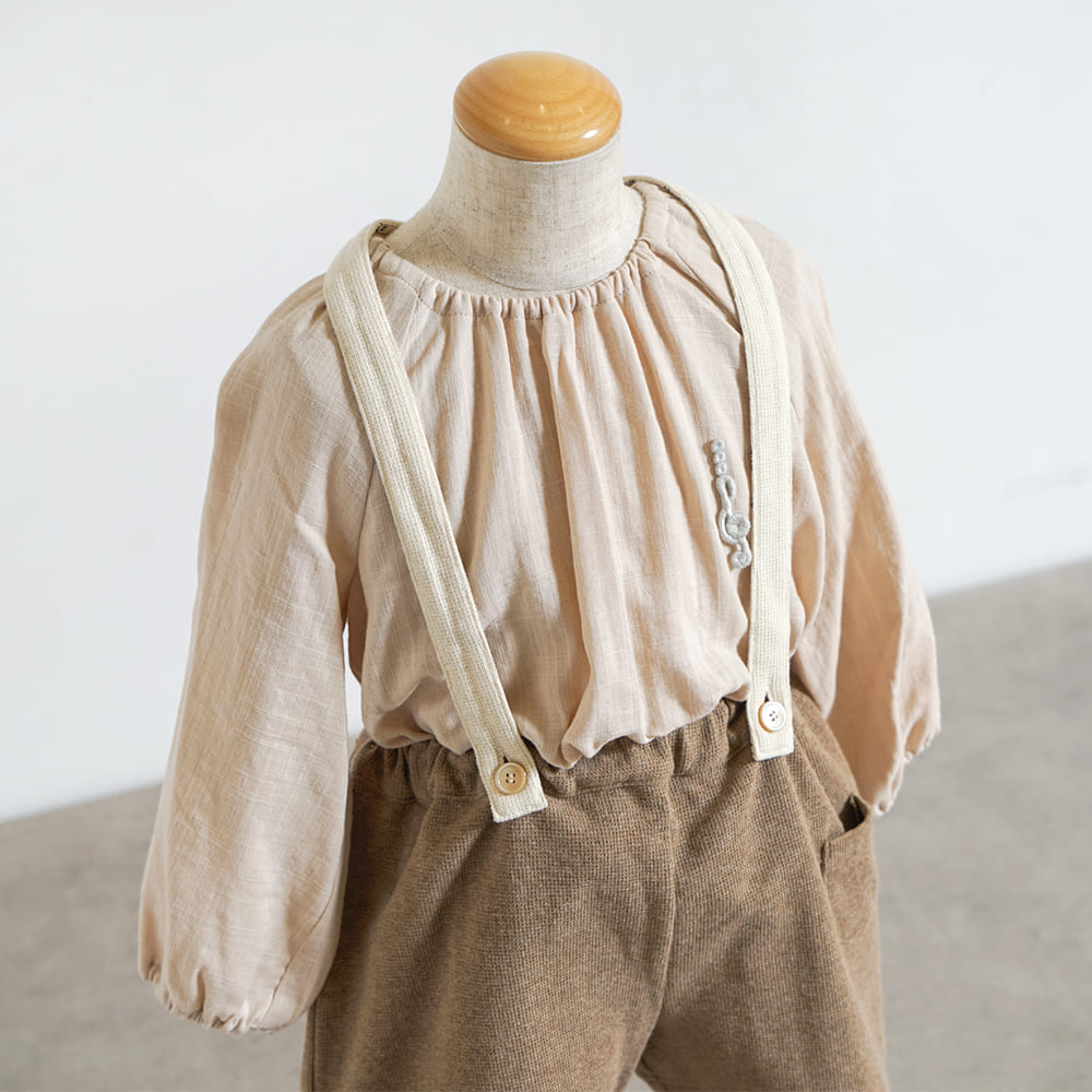 ニットサロペット ブラウン 80-90・90-100cm