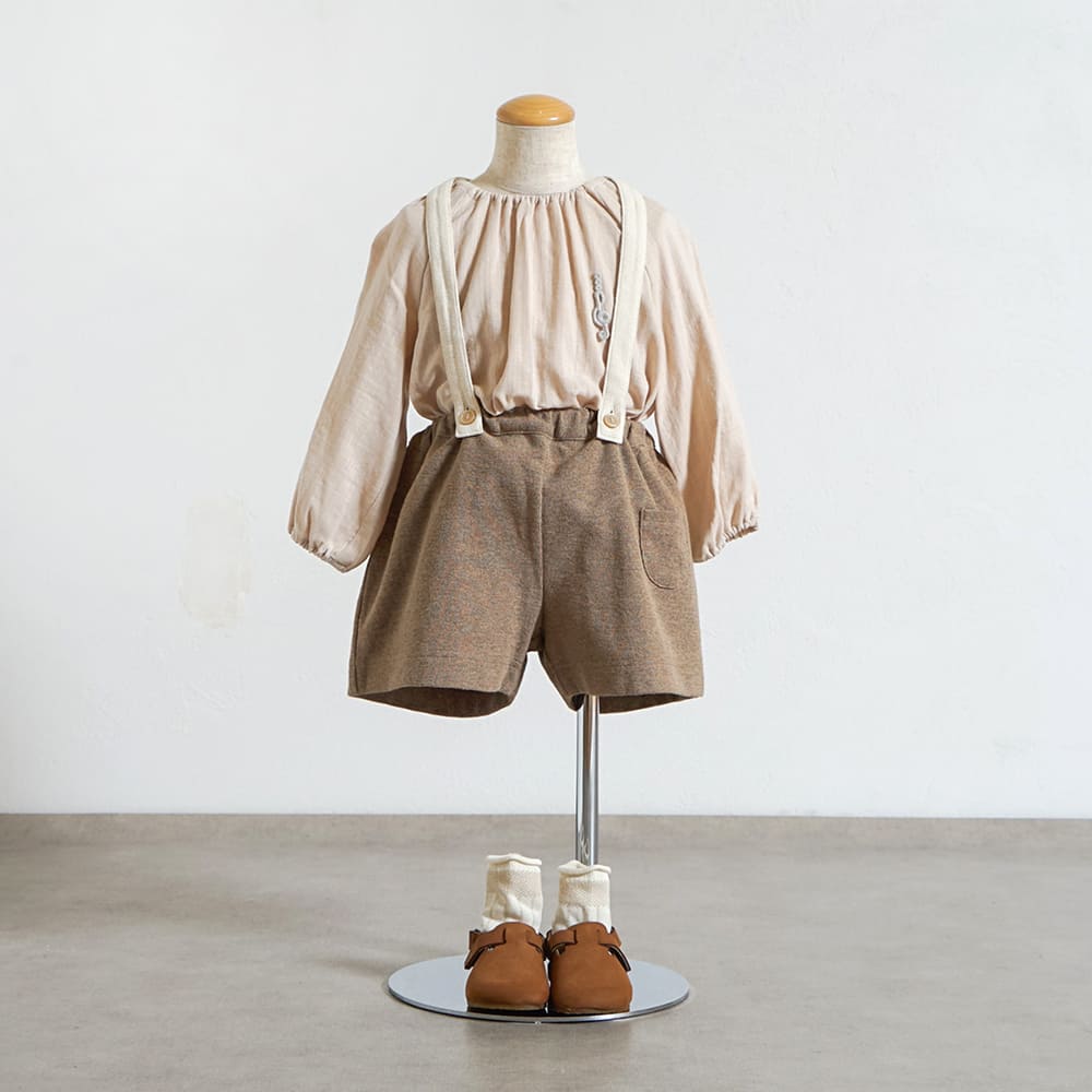 ニットサロペット ブラウン 80-90・90-100cm