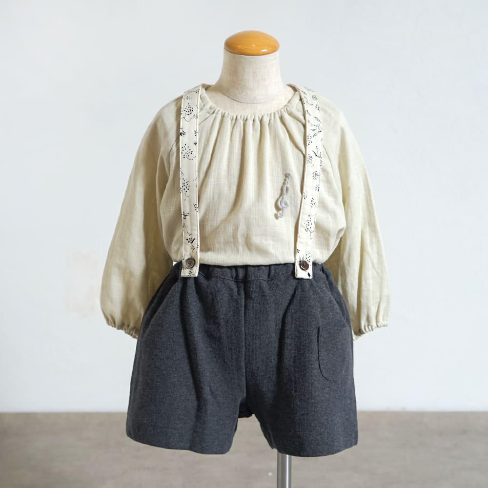 ニットサロペット チャコール 80-90・90-100cm