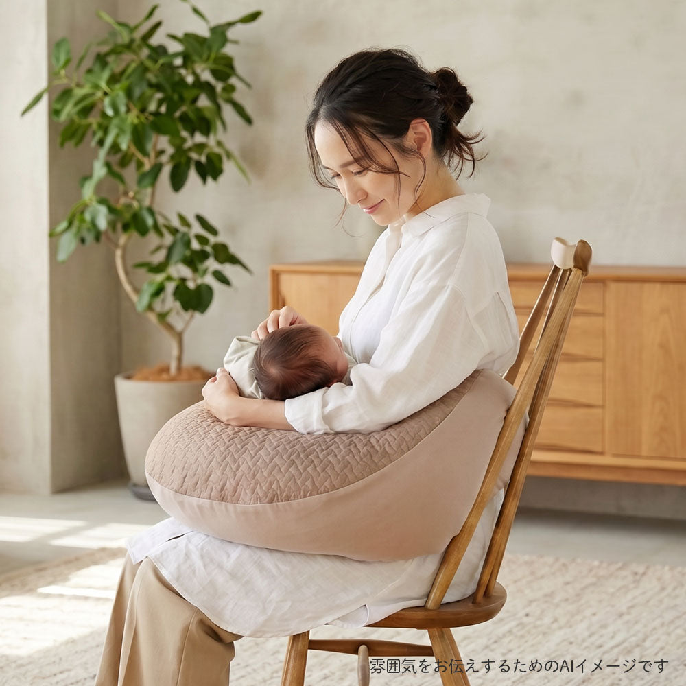 Pitatto Fit Cushion Long 授乳クッション カバー＆中しんセット　イブル　モカ