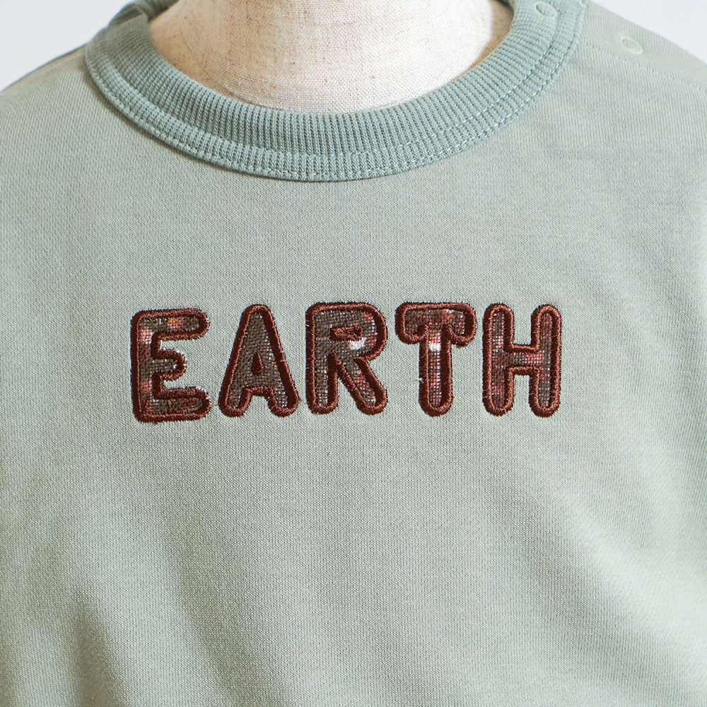 EARTH刺繍トップス カーキ 80・90・100cm