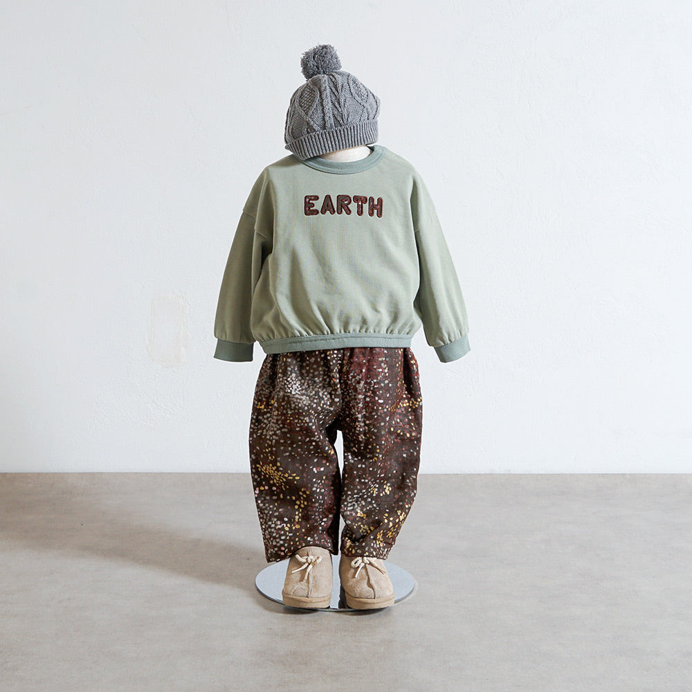 EARTH刺繍トップス カーキ 80・90・100cm