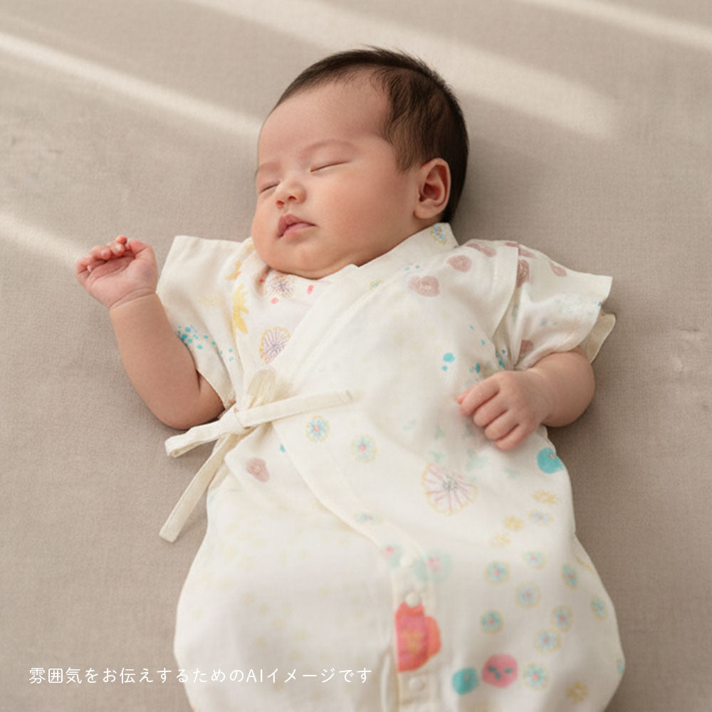 【今季完売】甚平2wayドレス50-70cm アメザイク / ツーウェイオール