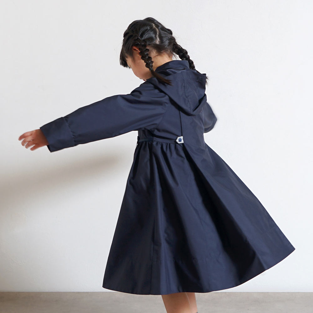 お受験 ギャザー2wayコート ネイビー 105-115・115-125・125-135cm