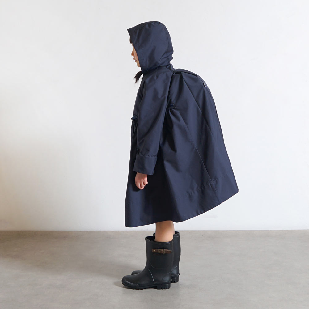 お受験 ギャザー2wayコート ネイビー 105-115・115-125・125-135cm