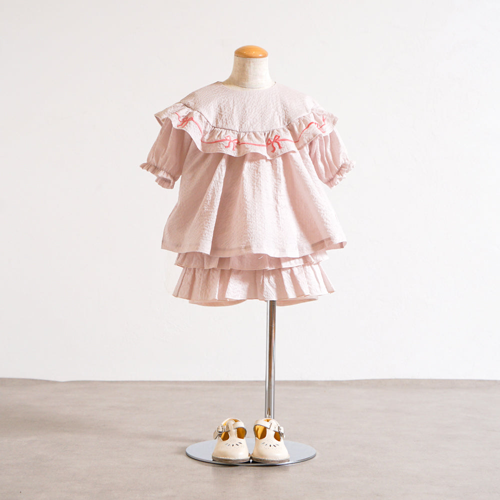 フリルティアードパンツ ペールピンク 80・90・100・110cm