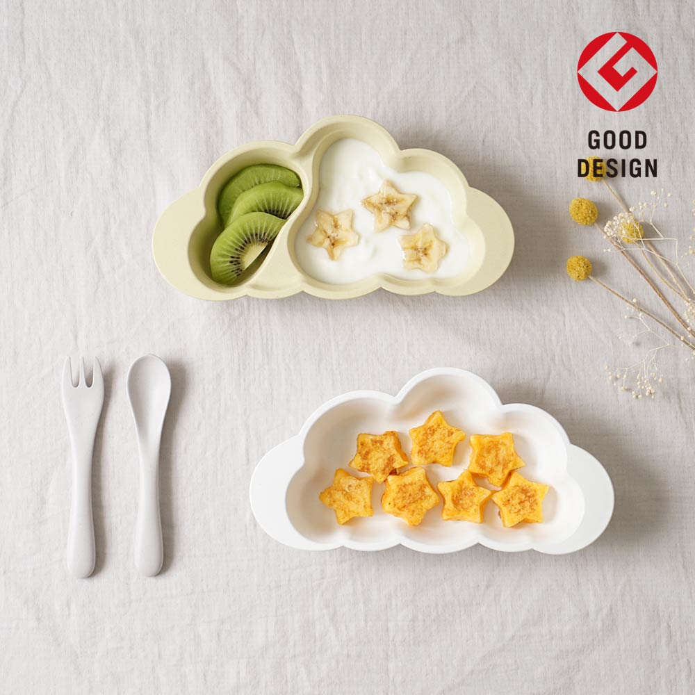 mamamanma&マロ―ビブ 2点セット イエロー / 離乳食 食器 ベビーサイズ