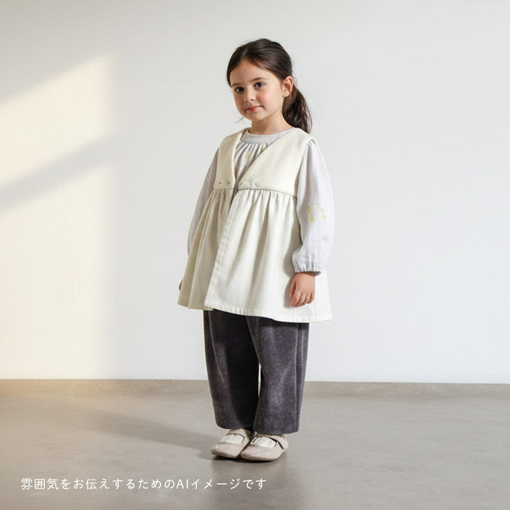 ボアエプロン エクリュ 70-90cm ・80-100cm / ワンピース