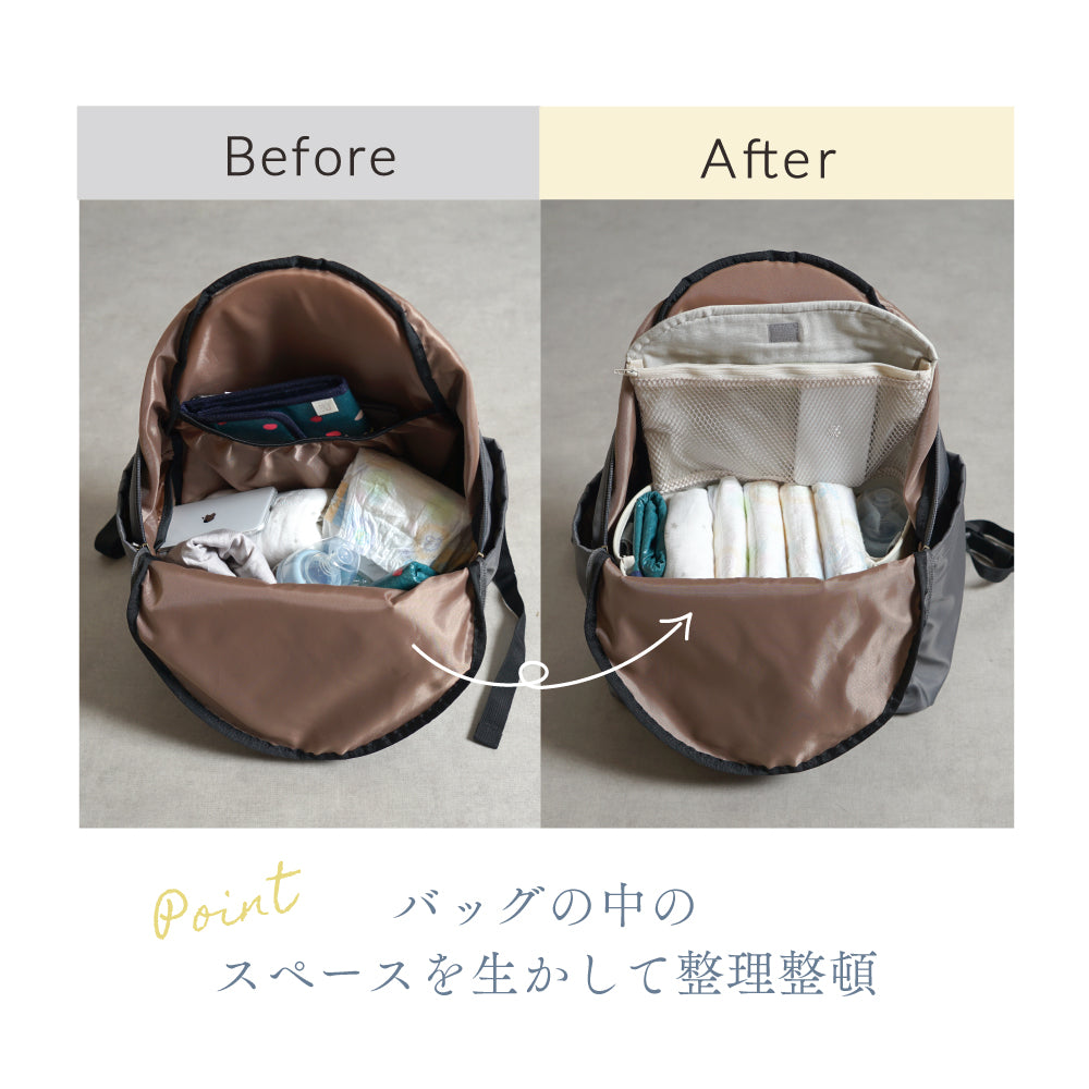 エコバッグ＆3wayインナーバッグ　オフホワイト×グレージュ ★