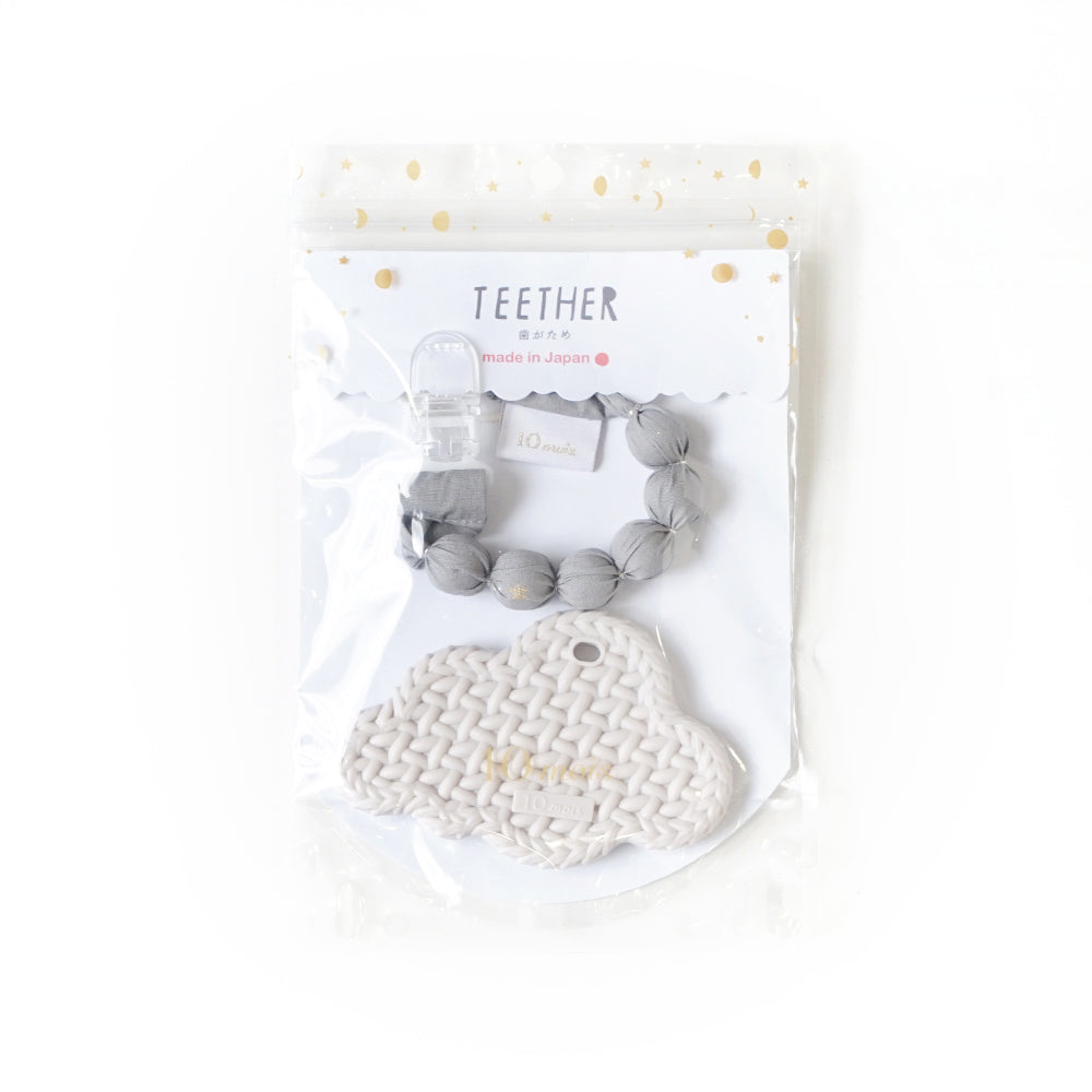 TEETHER(歯がため)　クラウド　ホルダー付き　グレー