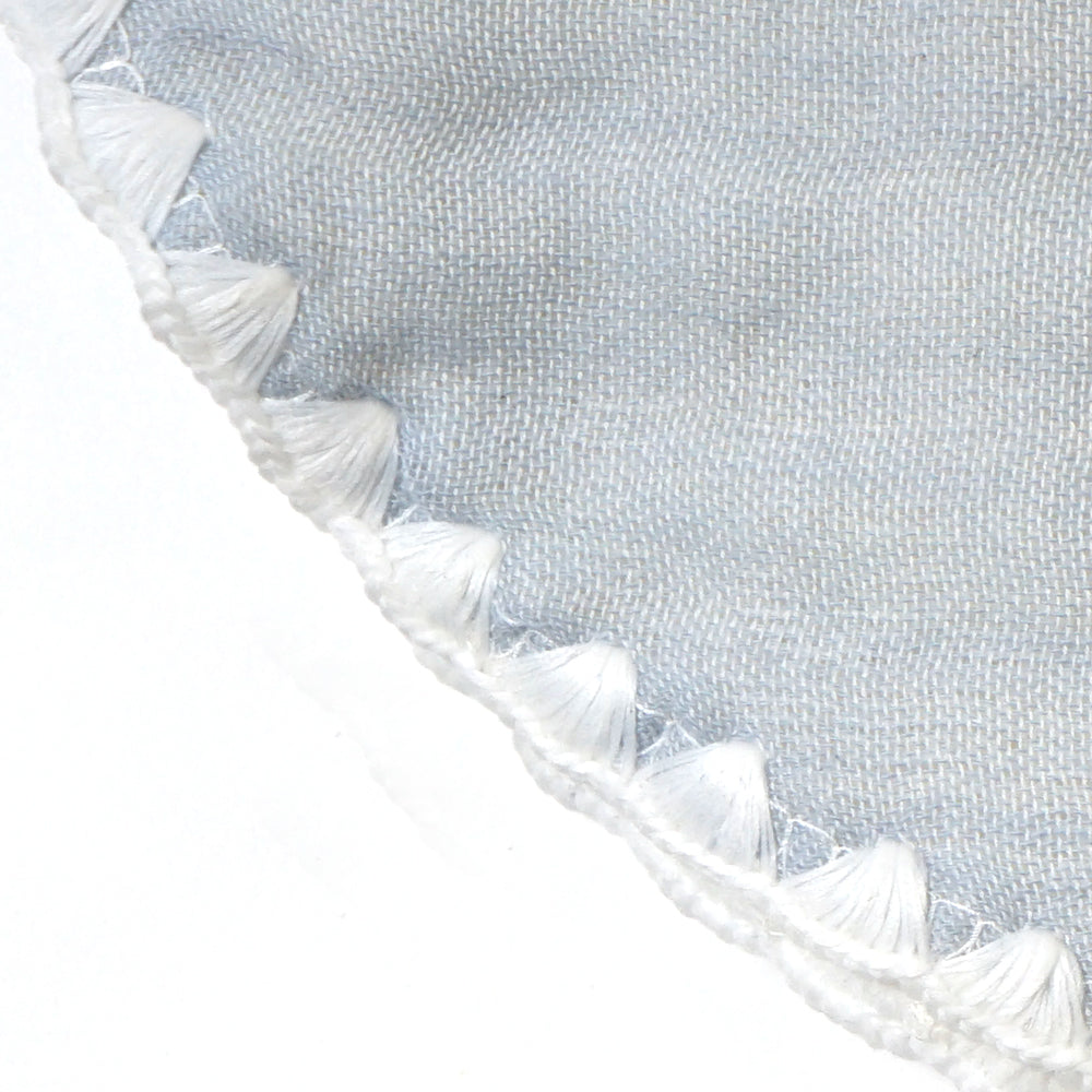 パウダーブルー　ガーゼケット（ベビーサイズ） ふくふくガーゼ / 名入れ刺繍可