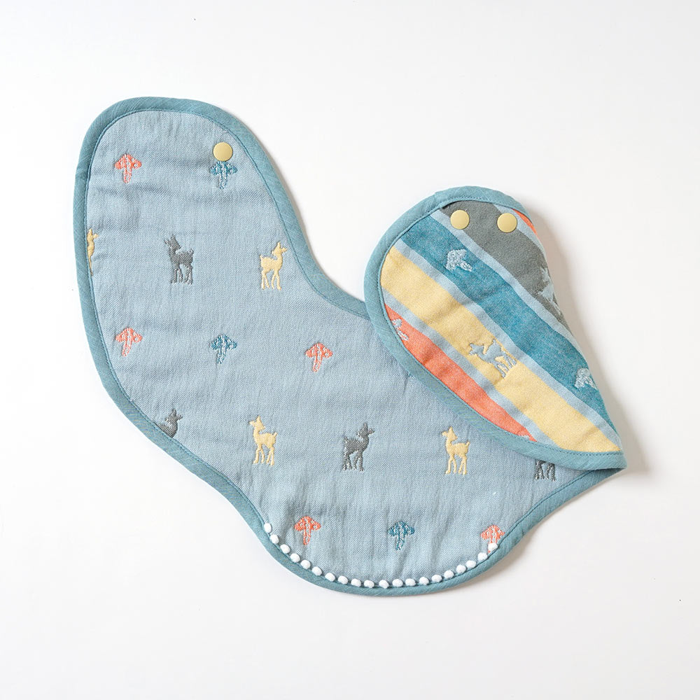 Amelie(アメリ)　ふくふくガーゼ 2wayビブ(2枚セット)  / 名入れ刺繍可