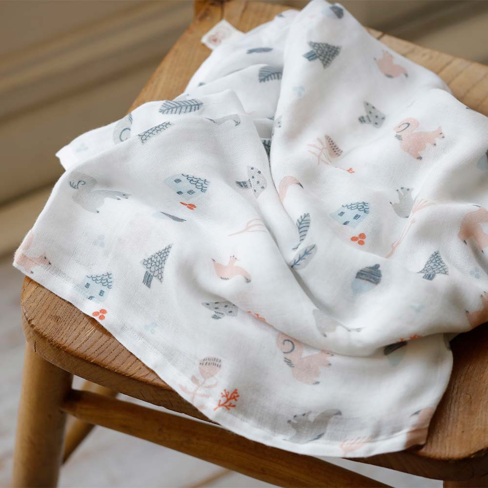 SWADDLE bamboo(スワドルバンブー)　2枚セット　りす・きのこ