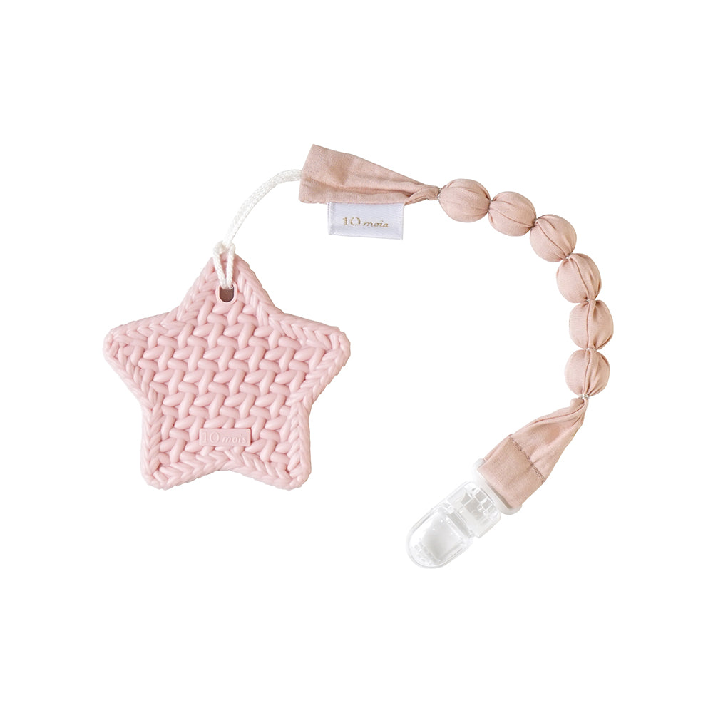 3重ガーゼスリーパー＆歯がため　ギフト2点セット　ピンク/ 出産祝い
