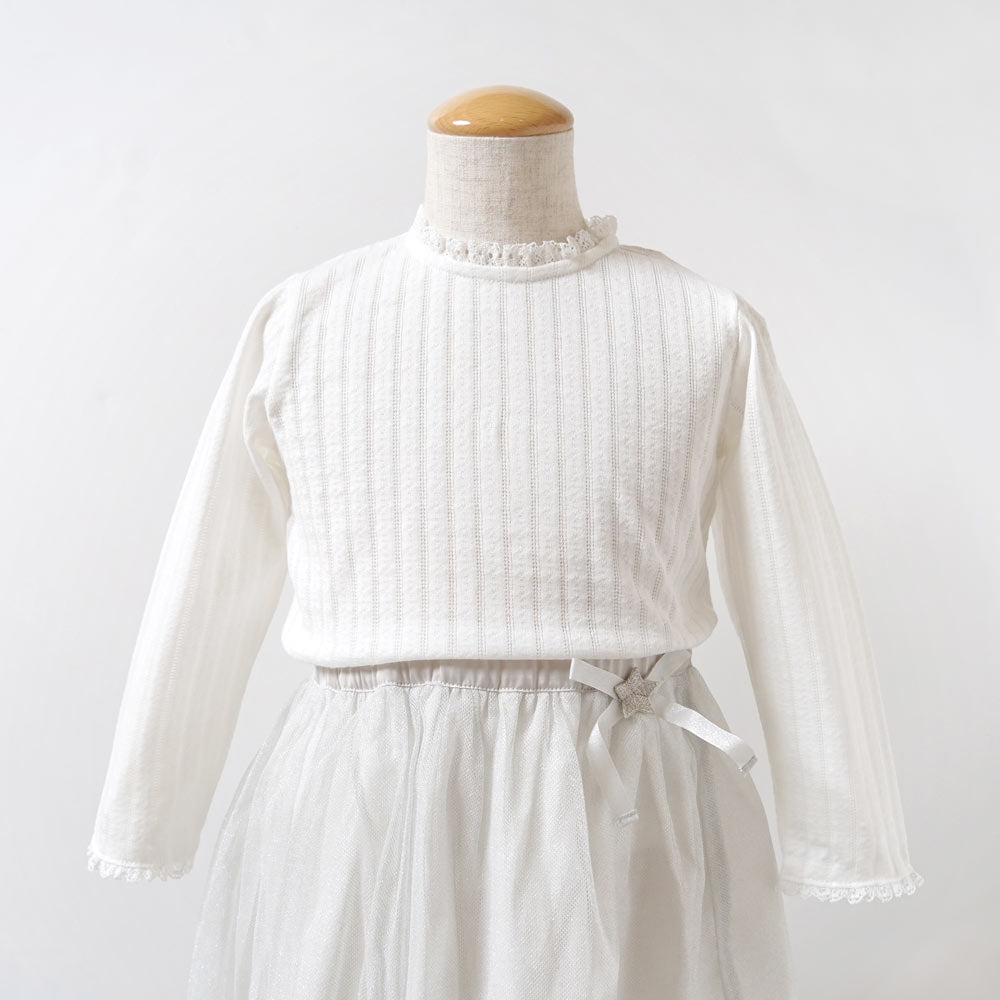 レーシーニットトップス　ホワイト　80cm・90cm・100cm