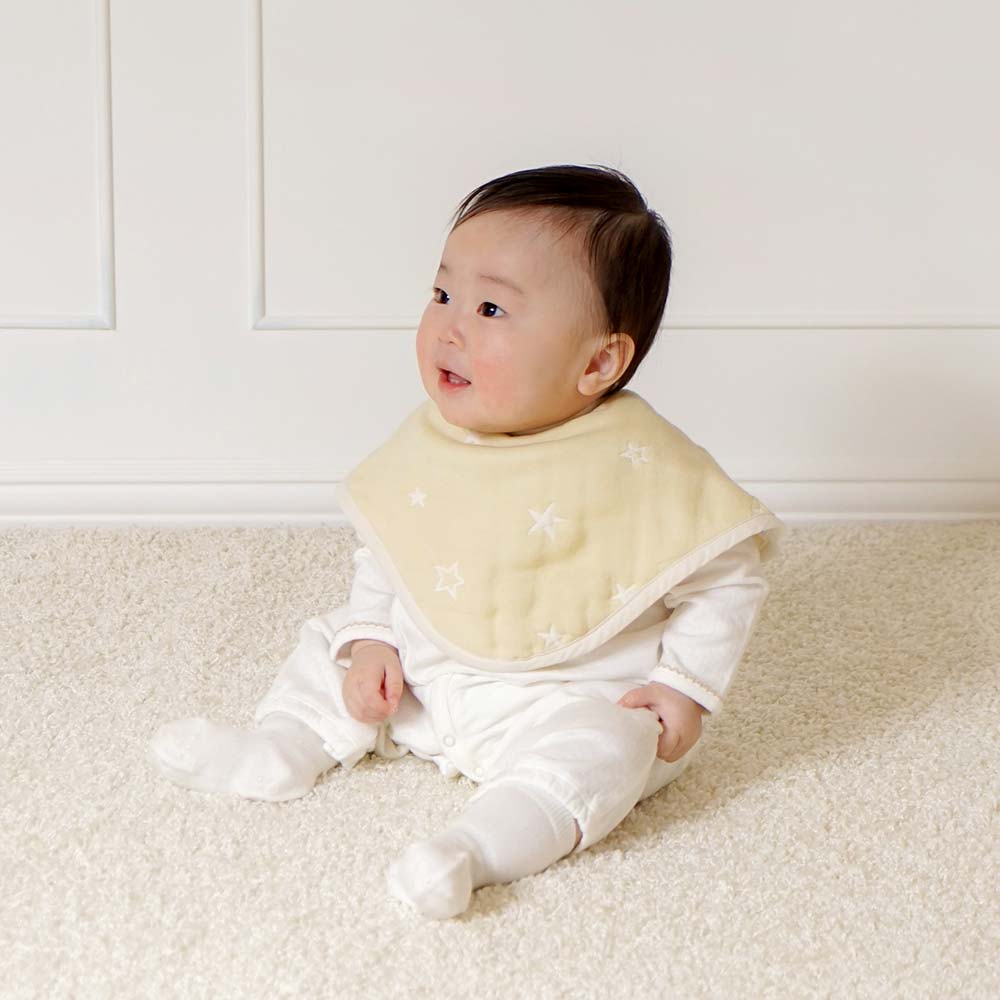 2wayビブ(2枚セット) エクリュ ふくふくガーゼ(6重ガーゼ)   / 名入れ刺繍可