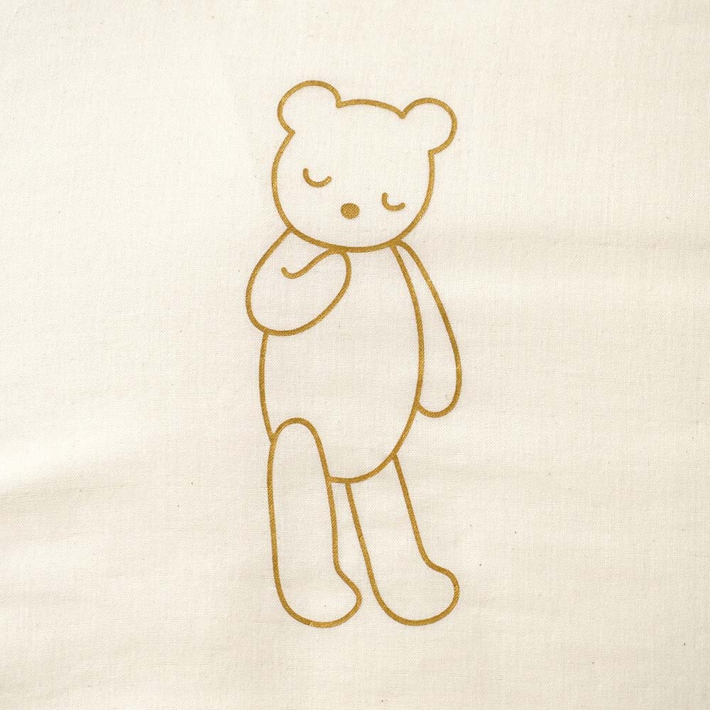 ワンタッチシーツ（ミニサイズ）　おやすみくま　オーガニック　エクリュ　