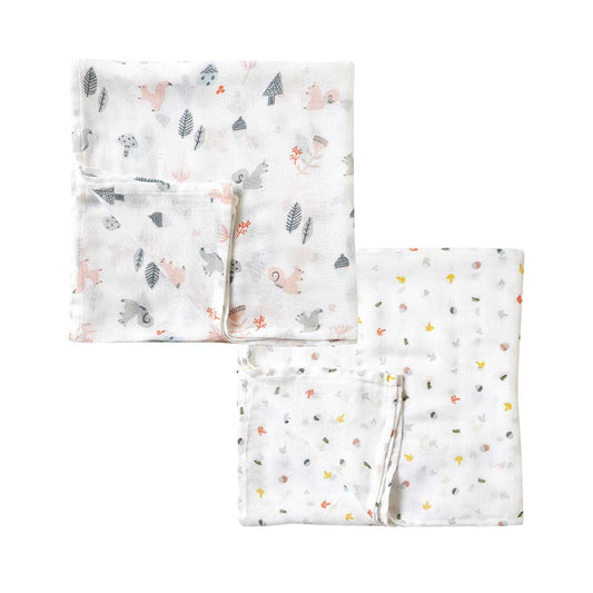 SWADDLE bamboo(スワドルバンブー)　2枚セット　りす・きのこ