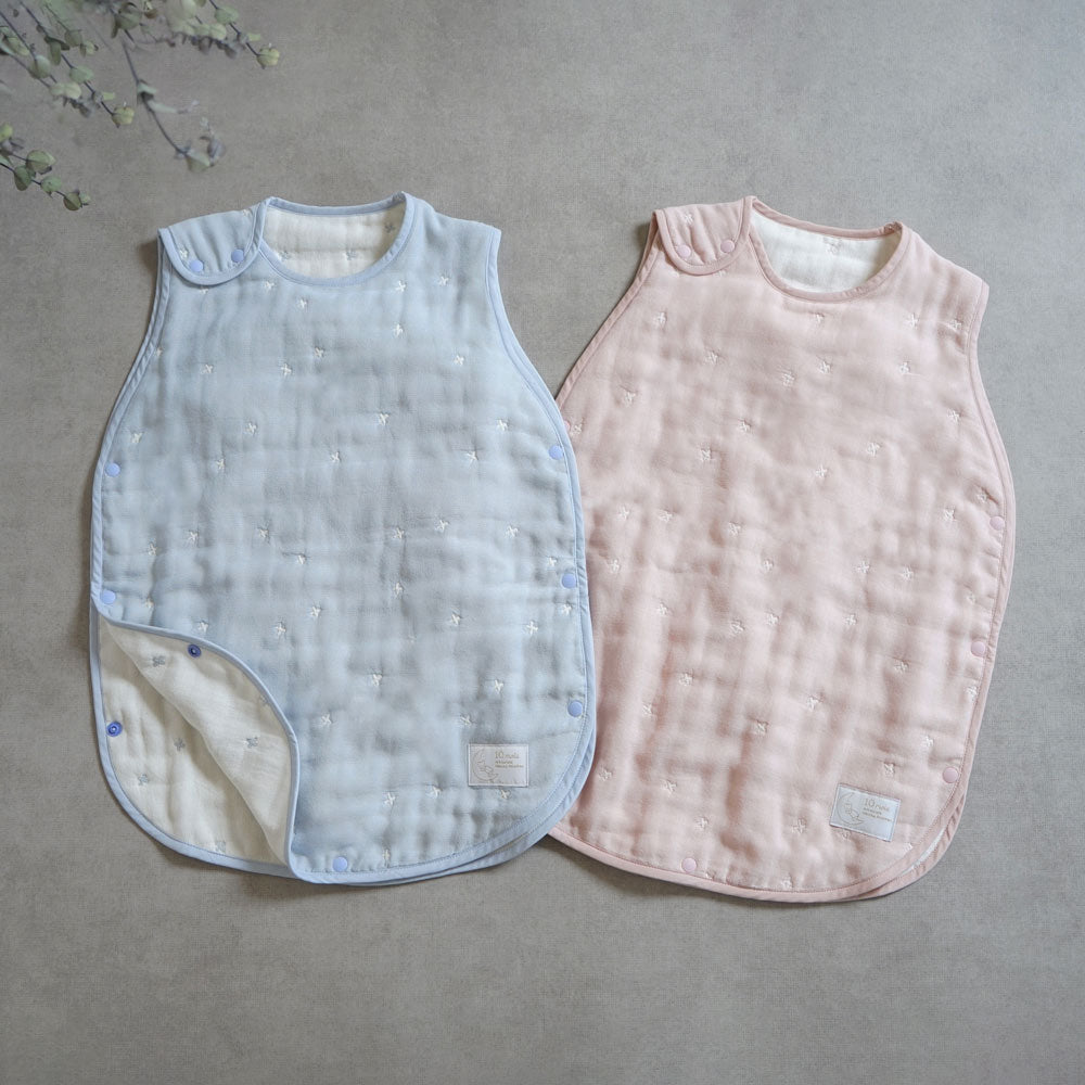 シェルピンク　スリーパー　キッズサイズ ふくふくガーゼ(6重ガーゼ)　 / 名入れ刺繍可