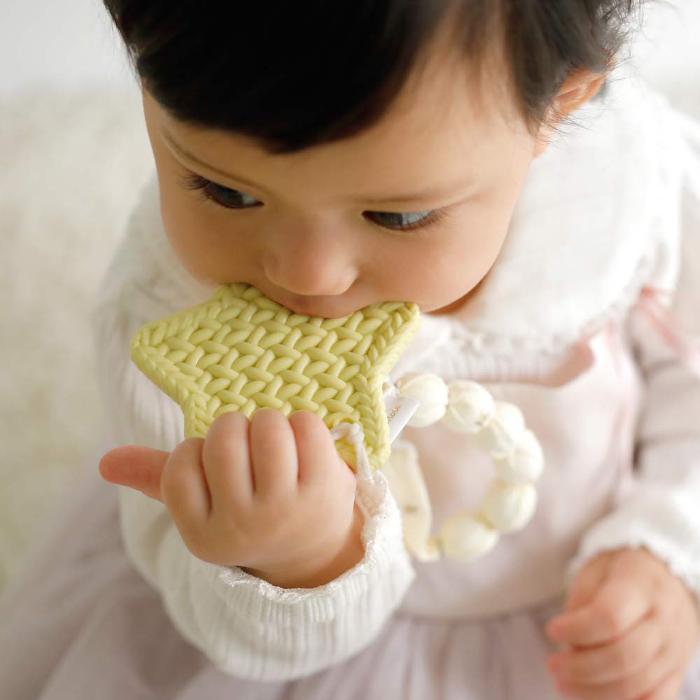 2wayビブ・歯がため　ギフトセット　イエロー  / 出産祝い　名入れ刺繍可