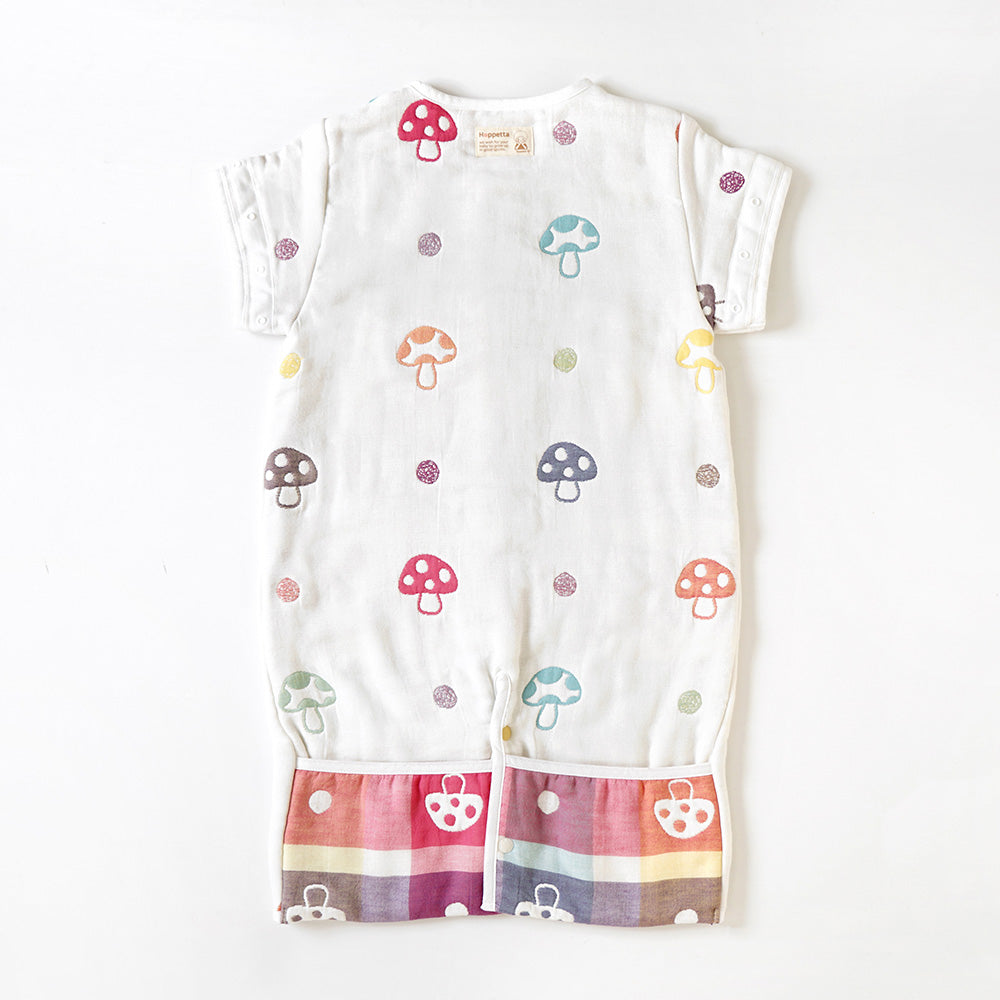 シャンピニオン　6wayスリーパー　ふくふくガーゼ(6重ガーゼ)　/ 名入れ刺繍可