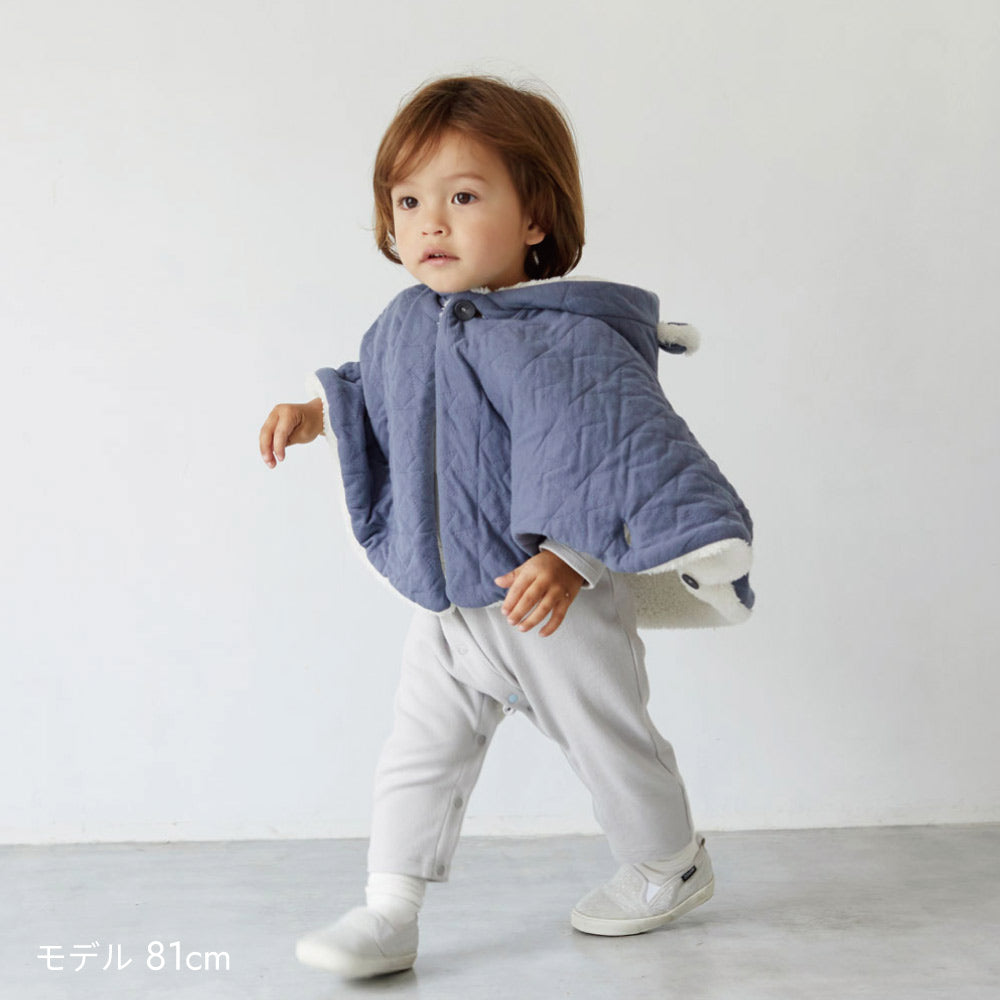 【今季分完売】starキルト 耳つきマント ピンク 新生児～100cm