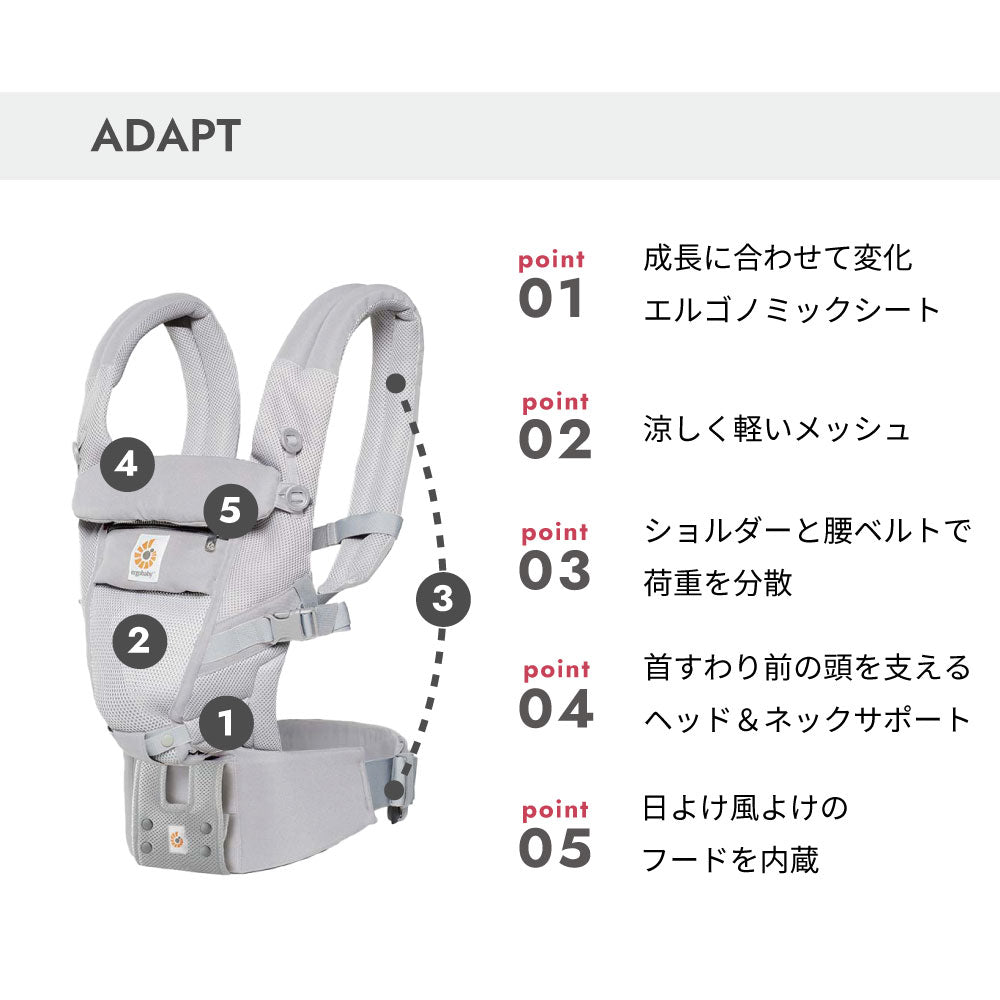 ベビーキャリア　ADAPT　クールエア　ローデン（グリーン） / 抱っこ紐