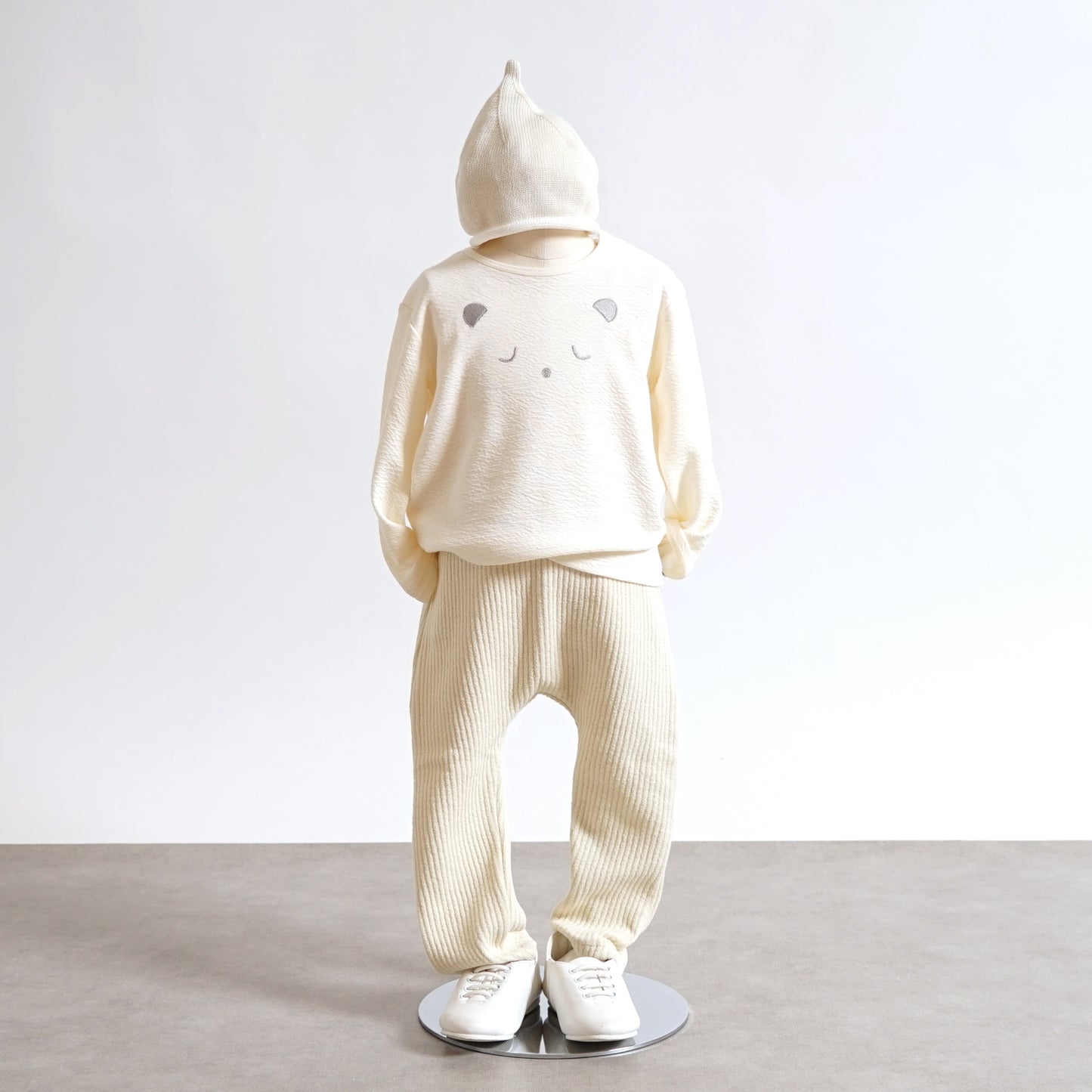 くまさん長袖Tシャツ クリーム 80cm・90cm・100cm